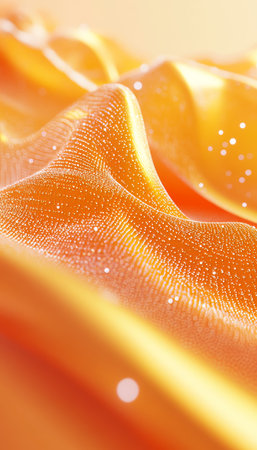 Abstract Background, Swirling Golden Particles And Sparkles In Fiery Orange Hues, 3D Renderの素材