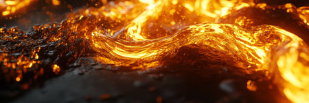 Molten Gold Swirls Abstract 3D Render of Liquid Texture for Backgrounds and Creative Projectsの素材