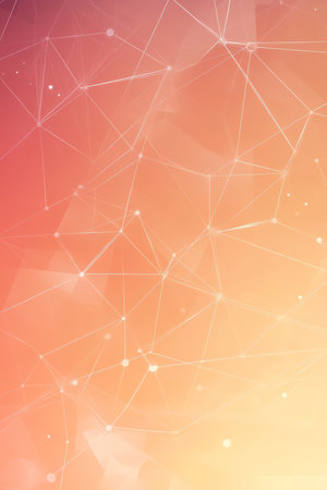 Abstract Geometric Background. Connecting Dots and Lines with Minimalist Design, Orange Colorsの素材