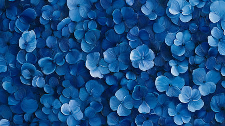 Blue Hydrangea Flowers, Floral Background, Romantic Texture, Nature Beauty, Summer Blossomの素材