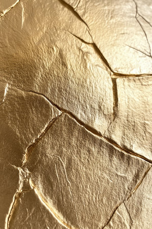 Gold Leaf Texture Background, Abstract Gold Metallic Surface, Shiny Gold Leaf Paintingの素材