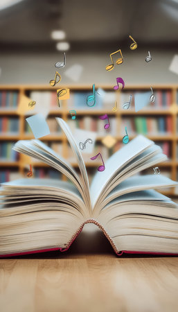 Open Book With Flying Letters, Concept of Knowledge, Education, Imagination, and Literacyの素材