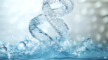 DNA Strand, Water Splash, Abstract Science Concept, Genetic Code, Life Molecule, Innovationの素材