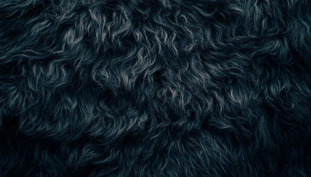Dark And Moody, Close-Up Textured Background of Black Fur, Deep Shadows and Highlightsの素材