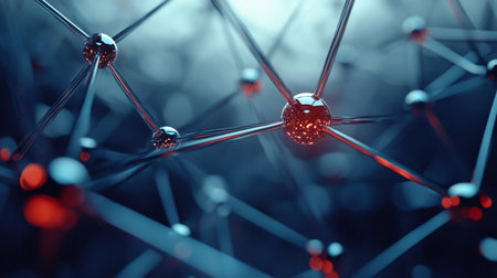 Abstract Background Of Network Structure, Molecules, Connections, Digital Data, Technology.の素材