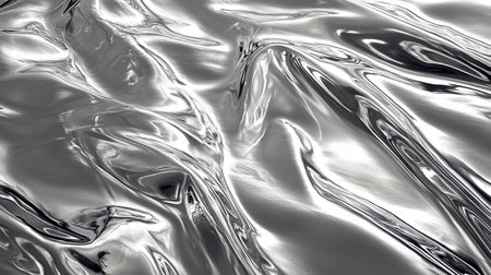 Abstract Background of Rippled Metallic Silver Surface, Liquid Mercury Texture, Melted Metal Sheet.の素材