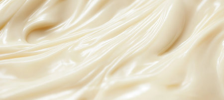 Smooth Background, Creamy White Swirls of Custard, Yogurt, or Pudding as an Abstract Backdropの素材