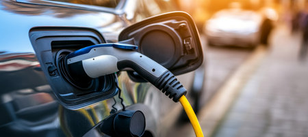 Electric Car Charging Port, Alternative Energy, Sustainable Lifestyle, Modern Transportationの素材