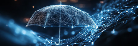 Digital Umbrella, Network Security Cybersecurity, Data Protection, Technology Conceptの素材