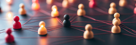 Interconnected Human Figures Symbolizing Business, Network, Collaboration, And Teamworkの素材