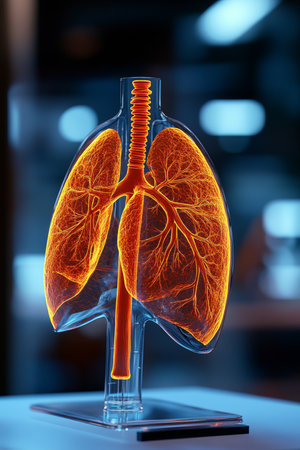 Glass Model of Human Lungs, Respiratory System, Anatomical Model, Medicine, Healthcareの素材