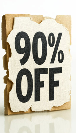90 Off Sign, Retail Sale Banner, Discount Offer, Marketing Promotion, Clearance Dealの素材