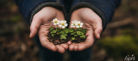 Blooming Hope Celebrating Aprils Delicate Beauty - Small Flowers Symbolize New Beginningsの素材