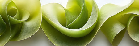 Abstract Background, Green Gel Texture Forming Elegant, Flowing Shapes And Curves On A White Surfaceの素材