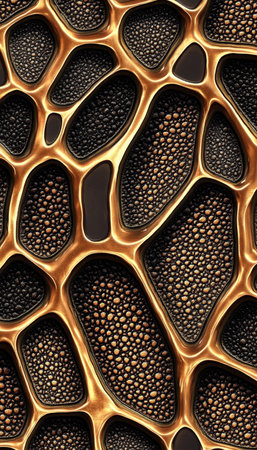 Abstract Close-up of a Gold Metallic Texture, Ideal for Backgrounds and Design Projectsの素材