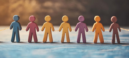 Connected People Chain. Concept Teamwork, Diversity, Recruitment, Business Collaborationの素材