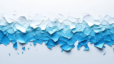 Abstract Background Of Torn, Crumpled, And Layered White And Blue Paper, Creating Textured Effectの素材