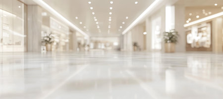 Abstract Blurred Minimalist Interior of Empty Building Hallway, Defocused White Light Backgroundの素材