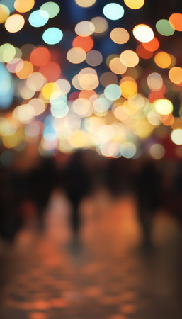 Warm Festive Defocused Lights of Celebration, Background, Bokeh Effect, Golden Festive Blurの素材