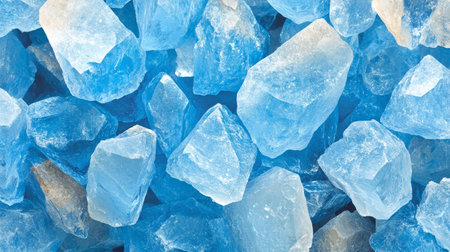 Cool Blue Crystals, Abstract Background Of Icy Blue Minerals Close Up. Geology, Texturesの素材