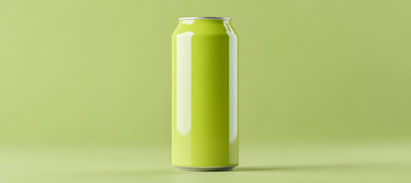 Green Aluminum Soda, Beer, Energy Drink Can Mockup Isolated on a Solid Green Background, 3D Renderの素材