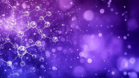 Molecular Structure On Blue And Purple Background Science, Chemistry, Laboratory Researchの素材