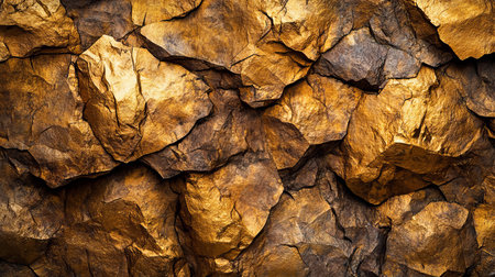Abstract, Golden Texture A Close-Up View of a Metallic Surface Featuring Rough, Uneven Patterns.の素材