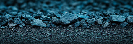 Seamless Texture Of Dark Blue Gravel, Stones, And Mineral Background With Copy Space.の素材