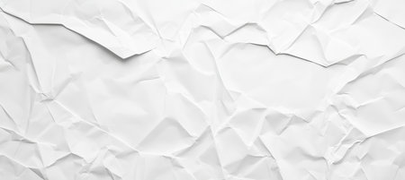 White Crumpled Paper Texture Background, Abstract Design With Copy Space For Text Or Image.の素材