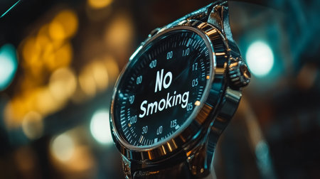 Stylish Watch With No Smoking Message, Promoting Health, Wellness, And Smoke-Free Lifestyle.の素材
