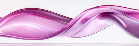 Abstract Background With 3D Rendered Neon Purple Waves, Dynamic Motion, And Swirling Designの素材