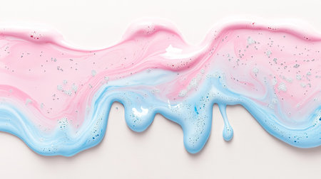 Pastel Magic A Colorful Abstract Design With Swirls, Drips, And Sparkles On A White Backgroundの素材