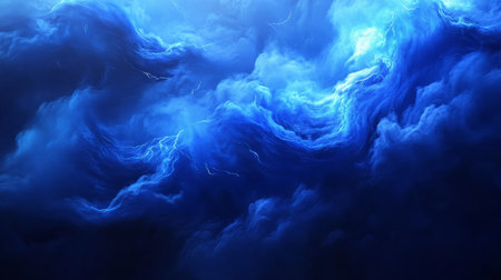 Electric Blue Lightning Tendrils, Dramatic Stormy Sky, Natural Phenomenon, Power of Natureの素材