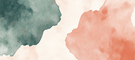 Abstract Watercolor Background Gentle Washes Of Pink, Blue And Green Splashes With Shimmerの素材