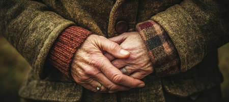 Aged Hands, Intertwined in Love A Testament to Lasting Commitment and Enduring Affectionの素材