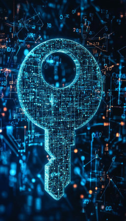 Digital Key Unlocking Opportunities, A Symbol of Access and Potential in the Technology-Driven Worldの素材