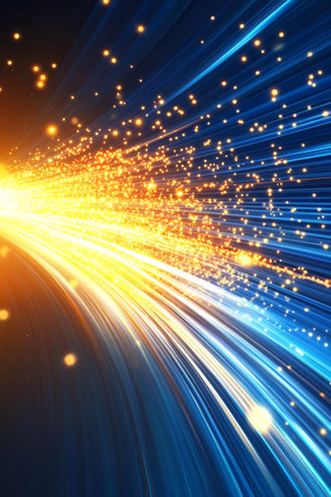 Abstract Lightspeed Data Transfer, Digital Transformation, Future Technology And Innovation Conceptの素材