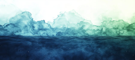 Dreamy Watercolor Cloudscape with Ethereal Glow Delicate Pastel Landscape Serenity and Sparkle,の素材