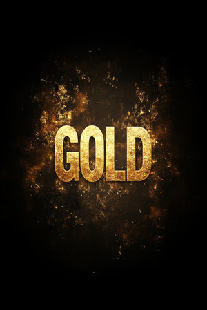 Gold Text Effect on Dark Background, Shiny, Sparkly, Glittering Font Style for Luxury Designsの素材