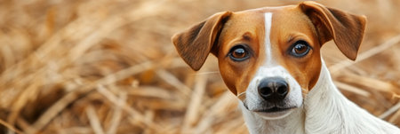 Close-Up of a Cute Dog with Expressive Eyes and a Blurred Background, Great for Pet-Related Projectsの素材