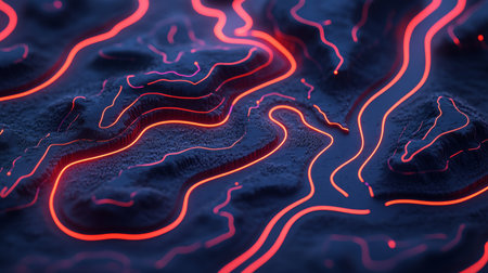 Abstract Logistics Background, Neon Transportation Network. Brightly Colored Pathways.の素材