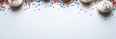 Festive Sprinkles Border A Colorful Culinary Design for Holiday Celebrations and Pastry Delightsの素材