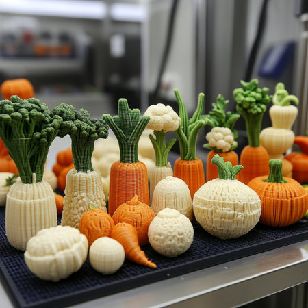 Knitted Vegetables, Handmade Crochet Vegetable Collection. Healthy Food Concept, Colorful Vegan Artの素材