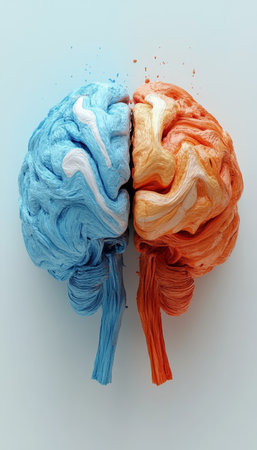 Left and Right Human Brain, Creative and Logical Hemispheres, Social and Business Mindsetの素材