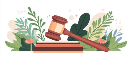 Legal Services Background, Trustworthy Gavel and Law Related Elements in a Gentle Layoutの素材