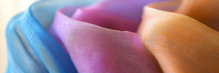 Soft, Flowing Fabrics in Pastel Colors, Abstract Background, Textile Design, Fashion and Apparelの素材