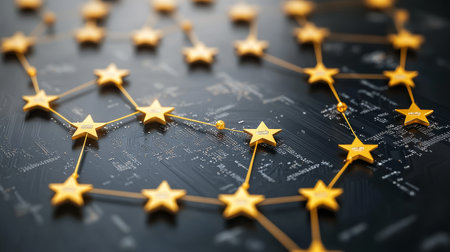 Digital Constellation of Stars Representing Connectivity, Networks, and Data Integrationの素材