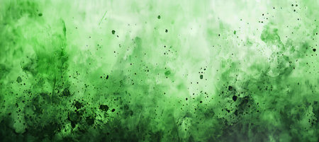 Abstract Light Green Watercolor Background With Splatters And Blotches, Digital Illustrationの素材