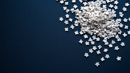 Silver Stars Scattered on a Rich Cobalt Blue Background, Creating a Festive and Elegant Backdropの素材
