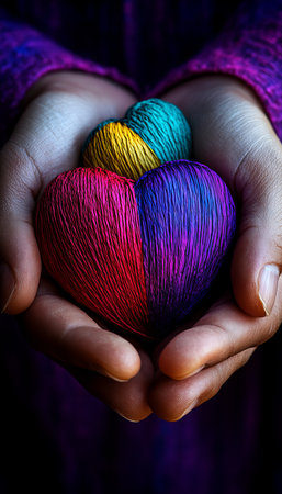 Woven Hearts, Unity and Support A Colorful Representation of Social Services and Nonprofit Workの素材